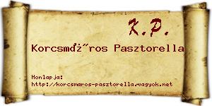 Korcsmáros Pasztorella névjegykártya